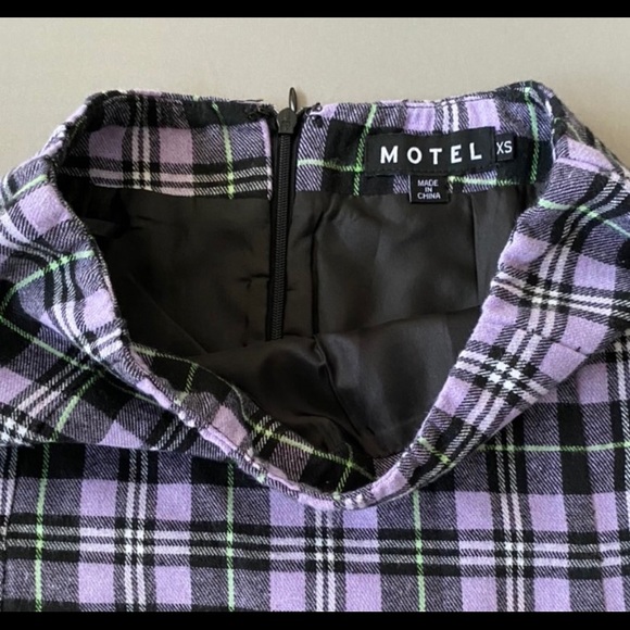 Y2K Purple Tartan Plaid Mini Skirt - Picture 2 of 4